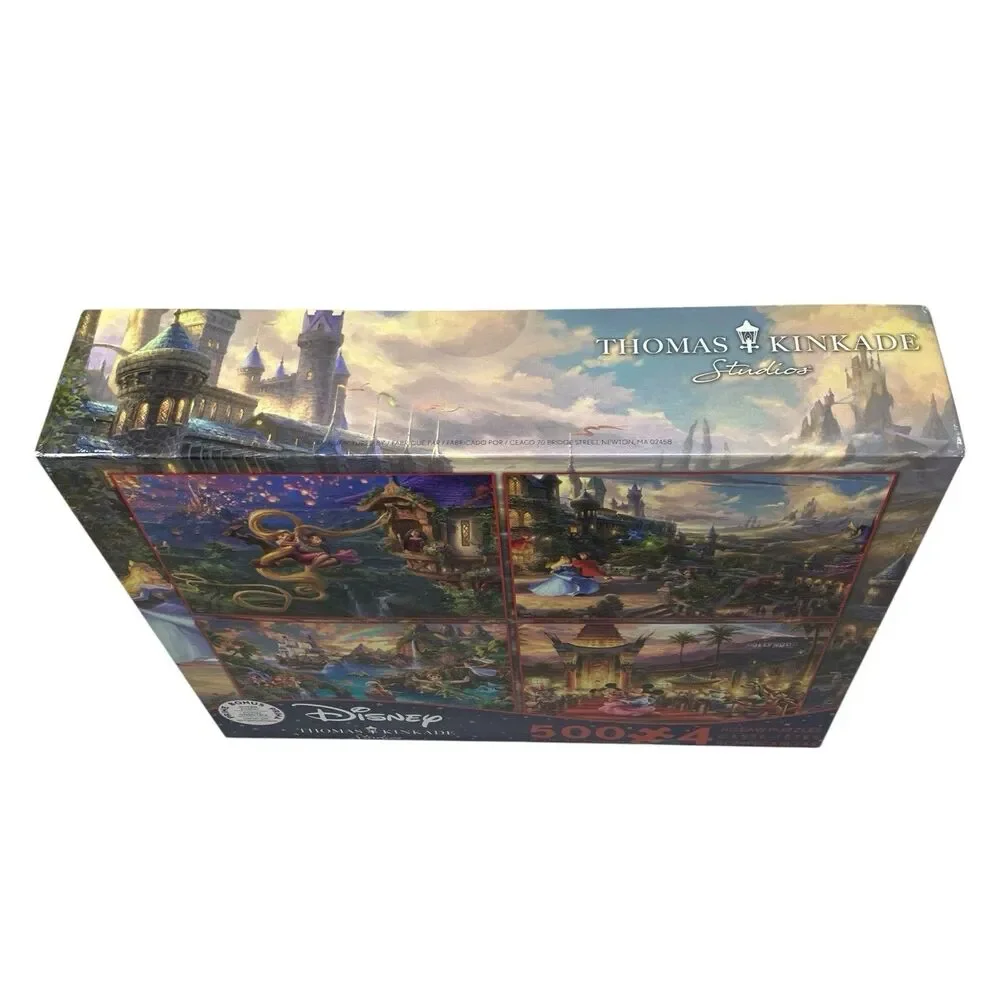 Disney 4x500 Cinderella Piece Puzzle Set Thomas Kinkade Peter Pan Jigsaw Ceaco
